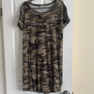 Camouflage Print T-Shirt Dress
